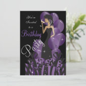 Invitation d'anniversaire, Fête d'une Fille Chic (Debout devant)