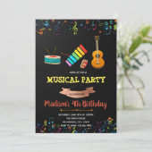 Invitation d'anniversaire fête musicale (Debout devant)