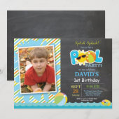 Invitation d'anniversaire Fête Piscine Garçon Spla (Devant / Derrière)