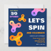 Invitation d'anniversaire Fidget Spinner (Devant)