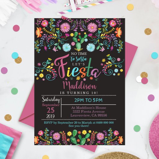 Invitation d'anniversaire Fiesta Anniversaire mexi