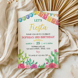 Invitation d'anniversaire Fiesta Cactus Girl