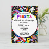 Invitation d'anniversaire Fiesta Chalkboard mexica (Debout devant)