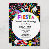 Invitation d'anniversaire Fiesta Chalkboard mexica (Devant / Derrière)