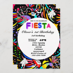 Invitation d'anniversaire Fiesta Chalkboard mexica