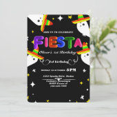 Invitation d'anniversaire Fiesta Chalkboard mexica (Debout devant)