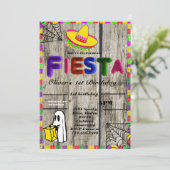 Invitation d'anniversaire Fiesta Chalkboard mexica (Debout devant)