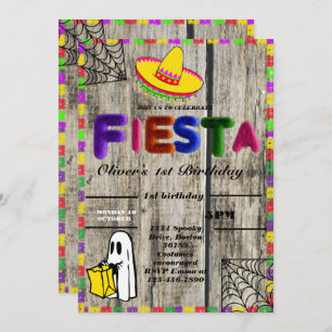 Invitation d'anniversaire Fiesta Chalkboard mexica
