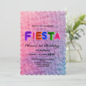 Invitation d'anniversaire Fiesta Chalkboard mexica (Debout devant)