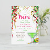 Invitation d'anniversaire Fiesta Confetti (Debout devant)