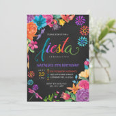 Invitation d'anniversaire Fiesta Floral Mexicaine (Debout devant)