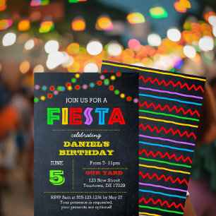 Invitation d'anniversaire Fiesta Lights