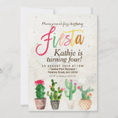 Invitation d'anniversaire Fiesta Succulente (Devant)