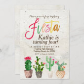 Invitation d'anniversaire Fiesta Succulente (Devant / Derrière)