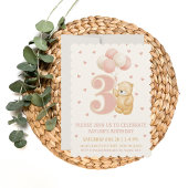 Invitation d'anniversaire fille 3 ans Boloon Ours 