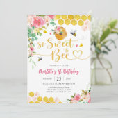 Invitation d'anniversaire Fille abeille (Debout devant)