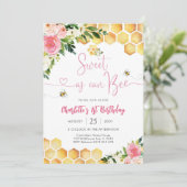 Invitation d'anniversaire Fille abeille (Debout devant)