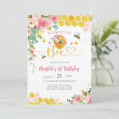 Invitation d'anniversaire Fille abeille (Debout devant)