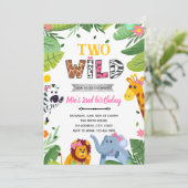 Invitation d'anniversaire fille animaux sauvages j (Debout devant)