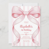 Invitation d'anniversaire fille arc-en-ciel rose C (Devant)