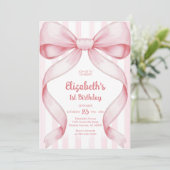 Invitation d'anniversaire fille arc-en-ciel rose C (Debout devant)