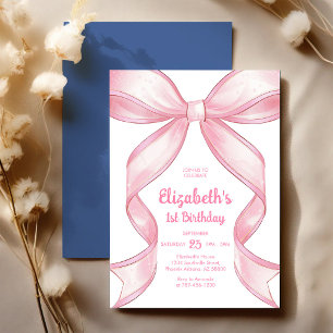 Invitation d'anniversaire fille arc-en-ciel rose C