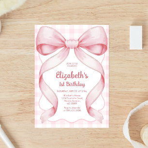 Invitation d'anniversaire fille arc-en-ciel rose C