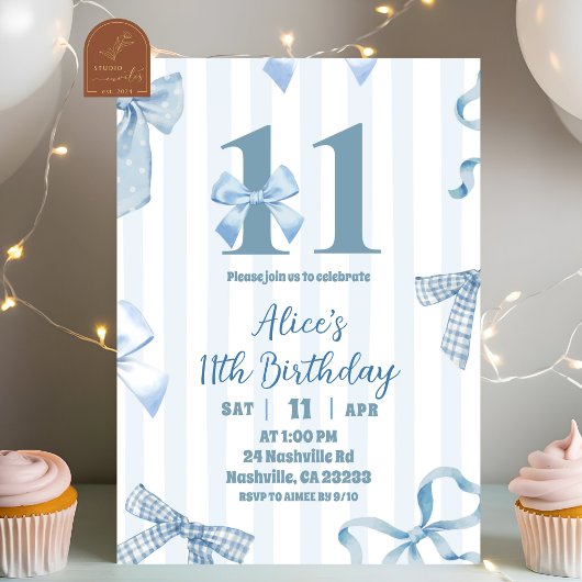 Invitation d'anniversaire fille chiffre double Arc