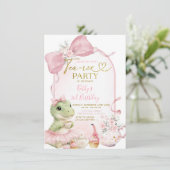 Invitation d'anniversaire Fille Dinosaure Coquette (Debout devant)