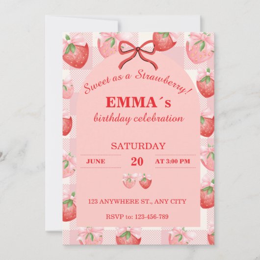 Invitation d'anniversaire Fille | Douce comme une (Devant)