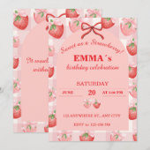 Invitation d'anniversaire Fille | Douce comme une (Devant / Derrière)