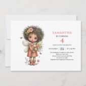 Invitation d'anniversaire fille fée pastel rose ca (Devant)
