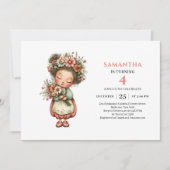 Invitation d'anniversaire fille fée pastel rose ca (Devant)