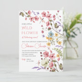Invitation d'anniversaire Fille Fleur des champs a (Debout devant)
