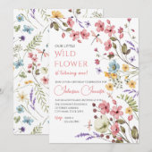 Invitation d'anniversaire Fille Fleur des champs a (Devant / Derrière)