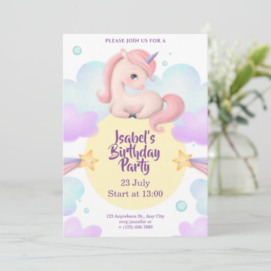 invitation d'anniversaire fille, garçon et bébé (Debout devant)