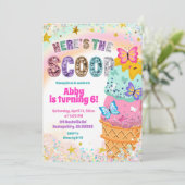 Invitation d'anniversaire fille glace Pastel Sequi (Debout devant)