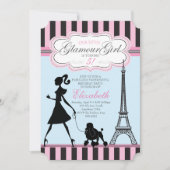 Invitation d'anniversaire Fille Glamour Vintage Pa (Devant)