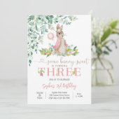 Invitation d'anniversaire fille lapin (Debout devant)