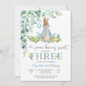 Invitation d'anniversaire fille lapin (Devant)