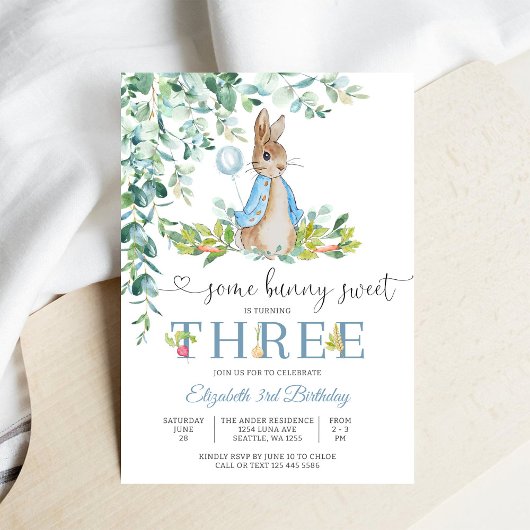 Invitation d'anniversaire fille lapin