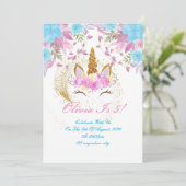 invitation d'anniversaire fille licorne (Debout devant)