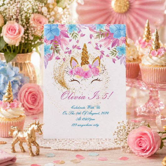 invitation d'anniversaire fille licorne