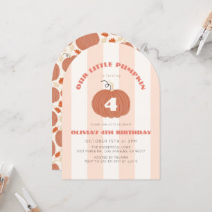 Invitation d'anniversaire Fille Petite Citrouille