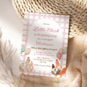 Invitation d'anniversaire Fille Poulet Rose pour F