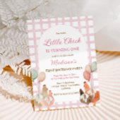Invitation d'anniversaire Fille Poulet Rose pour F