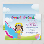 Invitation d'anniversaire fille pour fête à la pis (Devant / Derrière)