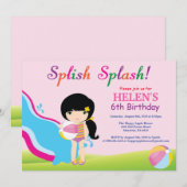 Invitation d'anniversaire fille pour fête à la pis (Devant / Derrière)