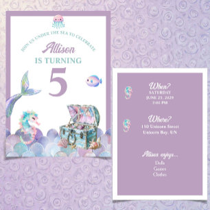 Invitation d'anniversaire fille queue de sirène vi