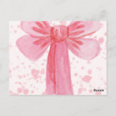 Invitation d'anniversaire Fille Ruban Rose (Dos)